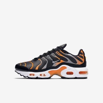 Nike Air Max Plus - Nagyobb Gyerek Air Max Trainers - Sötét Szürke/Narancssárga/Fehér/Szürke